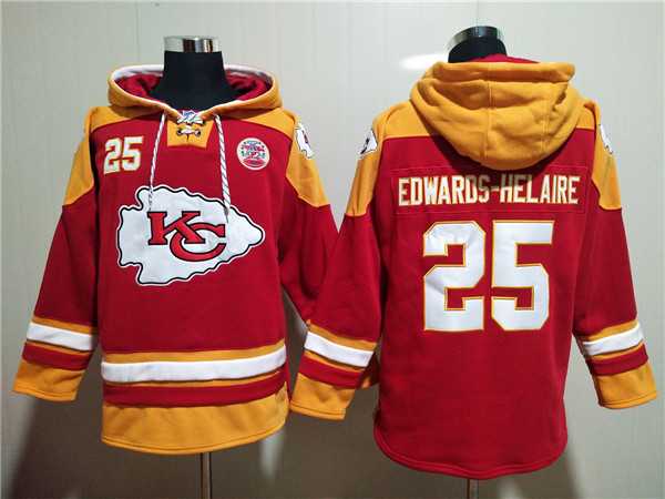 Kansas City Chiefs #25 Clyde Edwards-Helaire Red Lace-Up Pullover Hoodie,We sell and wholesale Kansas City Chiefs #25 Clyde Edwards-Helaire Red Lace-Up Pullover Hoodie on line form chian!